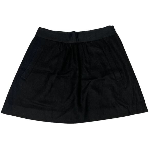 J. Crew Factory Mini Skirt Bungalow Black Recycled Wool Blend Women's 2 - Picture 1 of 9